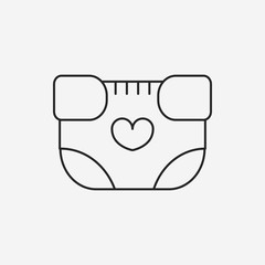 baby diaper line icon