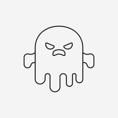 halloween monster line icon