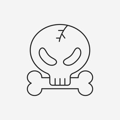halloween skull line icon