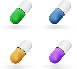 medical pills in different colors