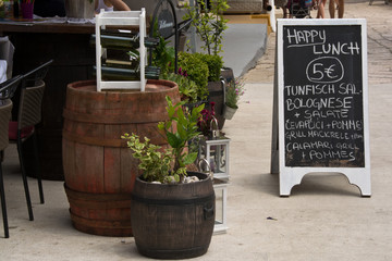  typical restaurant menu on Croatian coast
