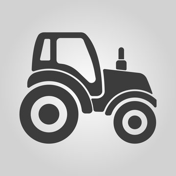 The tractor icon. Agrimotor symbol. Flat