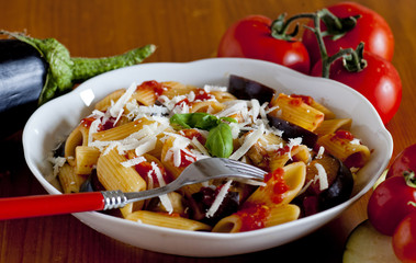 typical italian food: sicilian pasta, called 