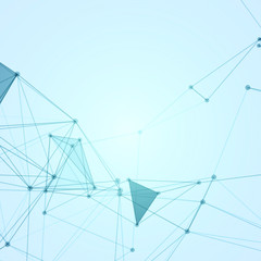 Abstract Polygonal Space Blue Background with Connecting Dots and Lines | EPS10 Vector Illustration