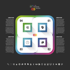 Abstract 3D paper infographics. Modern design template.