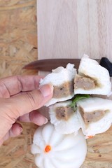 steamed pork buns, chinese dim sum.