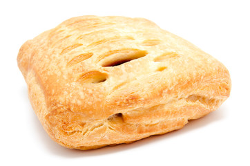 Fresh puff pastry isolated on a white