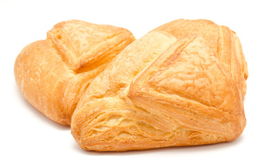 Fresh puff pastry isolated on a white