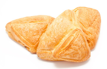 Fresh puff pastry isolated on a white