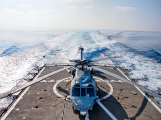 Military ship,high speed - obrazy, fototapety, plakaty
