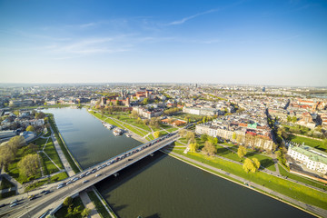 Panorama of beautiful Krakow, Europe