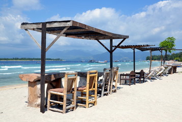  Beach cafe on the island of Gili Trawangan, Indonesia