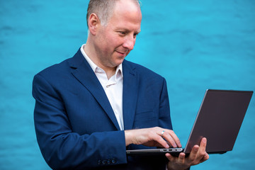 Businessman with his laptop