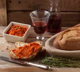 Typical meat spread made of pork and paprika from Calabria and Majorca.