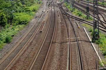 Fototapeta na wymiar Schienen Eisenbahn