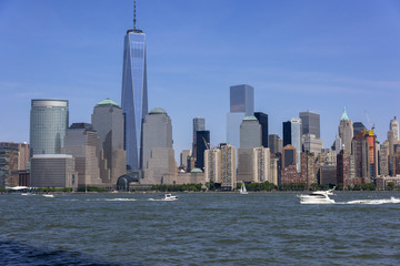 Obraz premium ジャージーシティよりロアーマンハッタン近代ビル群