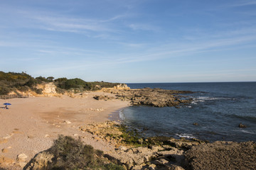 Beautiful view of the Sao Lourenco beach near Albufeira, Portugal.