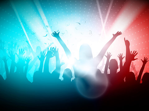 Party People in Club | Vector Background - EPS10 Editable Design