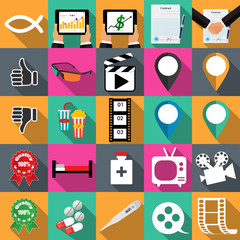Technology icons vector illustration in flat