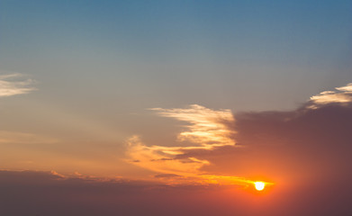 Sunset Sky with clouds Background