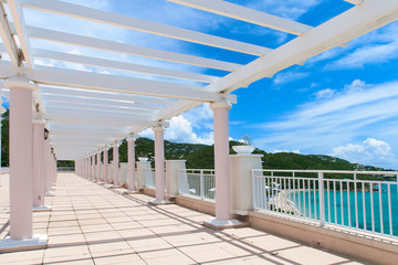 Perspective view of marble walking terrace