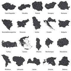 Fototapeta premium vector maps of european coutries