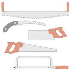 2d cartoon image of saws