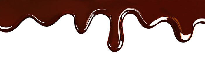 Dripping melted chocolate, isolated on white