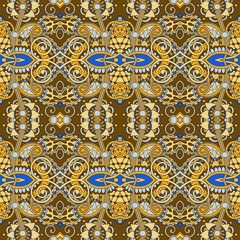 geometry vintage floral seamless pattern, ethnic style