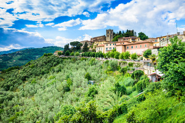 Tuscany, Montecatini Alto panoramic view.Typical tuscany landscape.