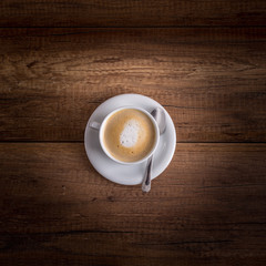 Delicious Cup of freshly brewed hot aromatic cappuccino