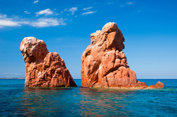 Wahrzeichen von Sardinien rote Felsen