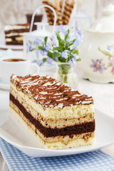 Tiramisu cake at the party table