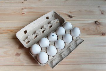 Fototapeta na wymiar labeled egg