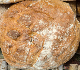  The  loaf of rustic bread traditionally roasted.