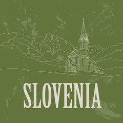 Obraz premium Slovenia landmarks. Retro styled image