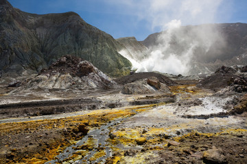 Volcanic Desert, Colorful Ground.
White Island (New Zealand).