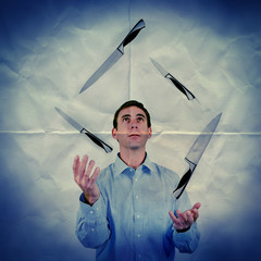juggle knives paper backdrop