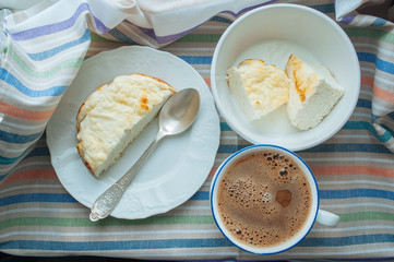 Cheesy Egg Casserole and Coffee