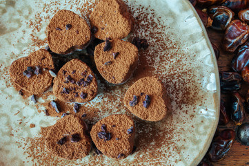 Raw Chocolate Candy on plate