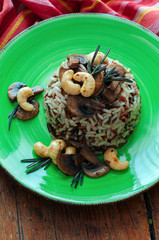 Mushroom and Cashew Nut Rice