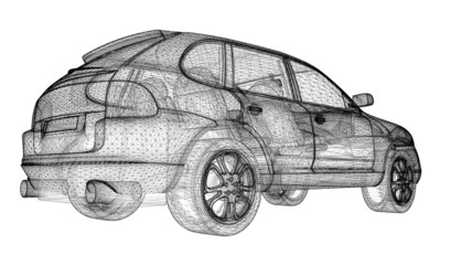 Fototapeta premium Car 3D model