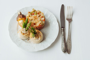 Baked Cod and Asparagus Rolls