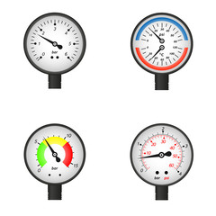 Vector illustration set of manometers.