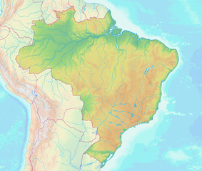 Karte von Brasilien ohne Beschriftung