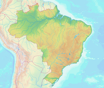 Karte von Brasilien ohne Beschriftung