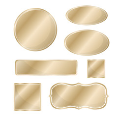 Blank metallic icon set bronze color