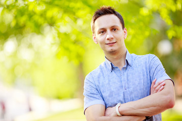 Young man outdoors portrait 