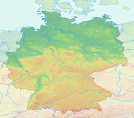 Karte von Deutschland ohne Beschriftung