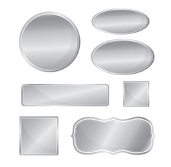 Blank metallic icon set silver color